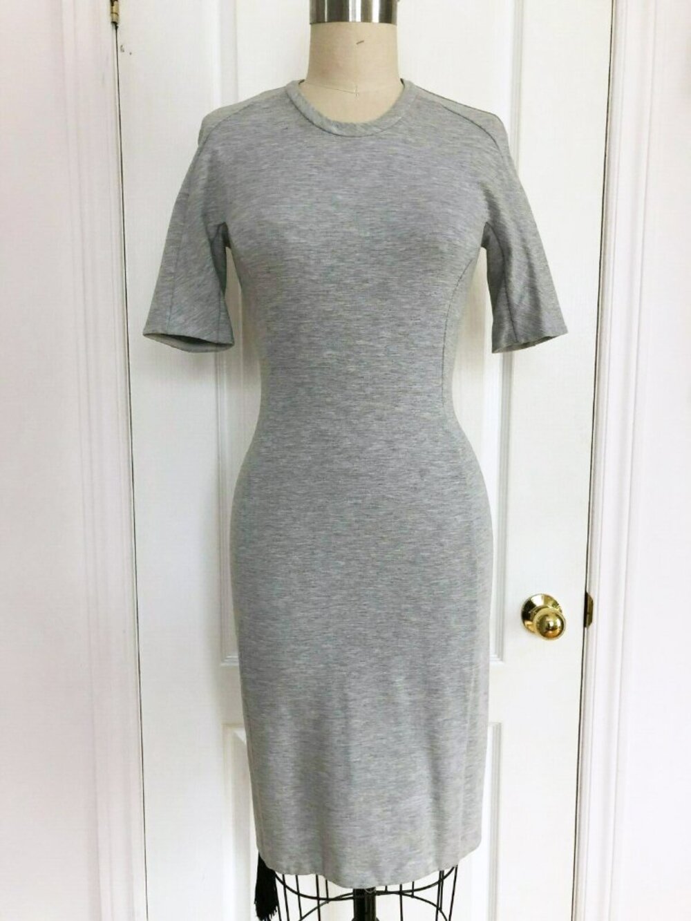 3.1 Phillip Lim Gray Knit Knee Length Dress Size 2 Minimalist 90s Fit